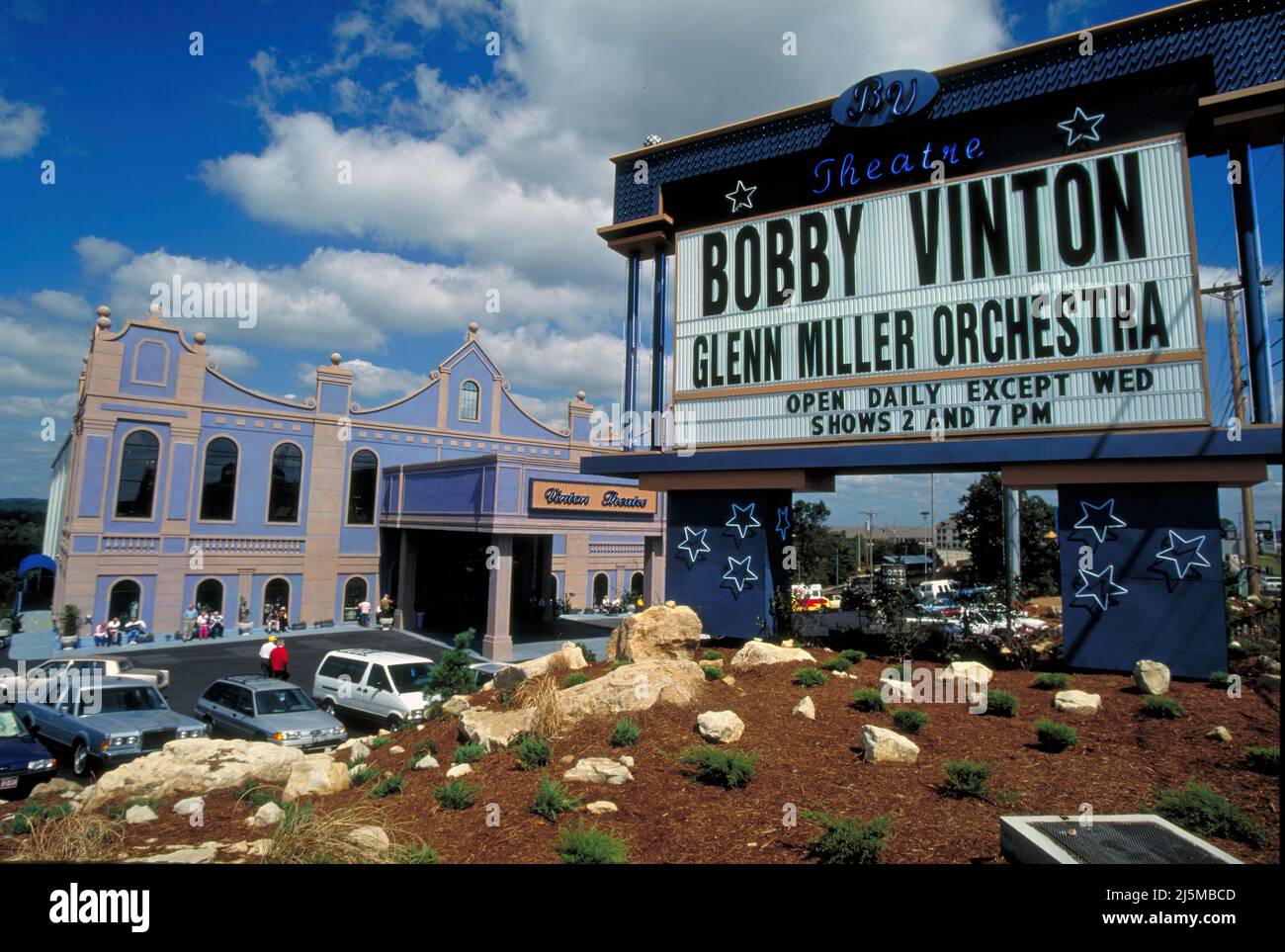 Branson Missouri USA August 27, 1993: Bobby Vinton's Blue Velvet Theatre under construction in Branson, Missouri Stock Photo