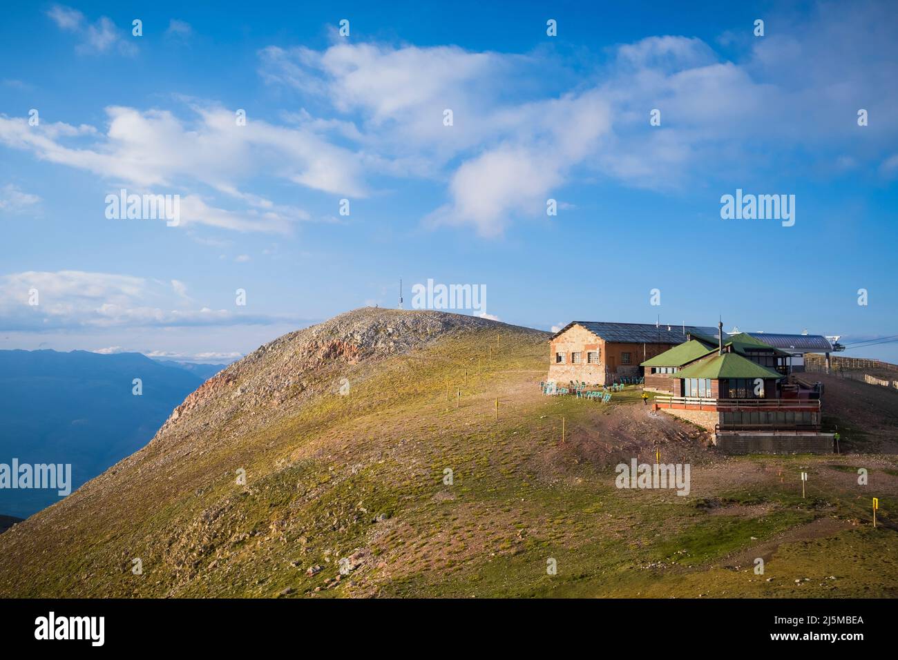 Niu de l’Àliga Hut (Eagle's Nest), located at the top of La Tosa d'Alp. Catalonia. Spain. Stock Photo