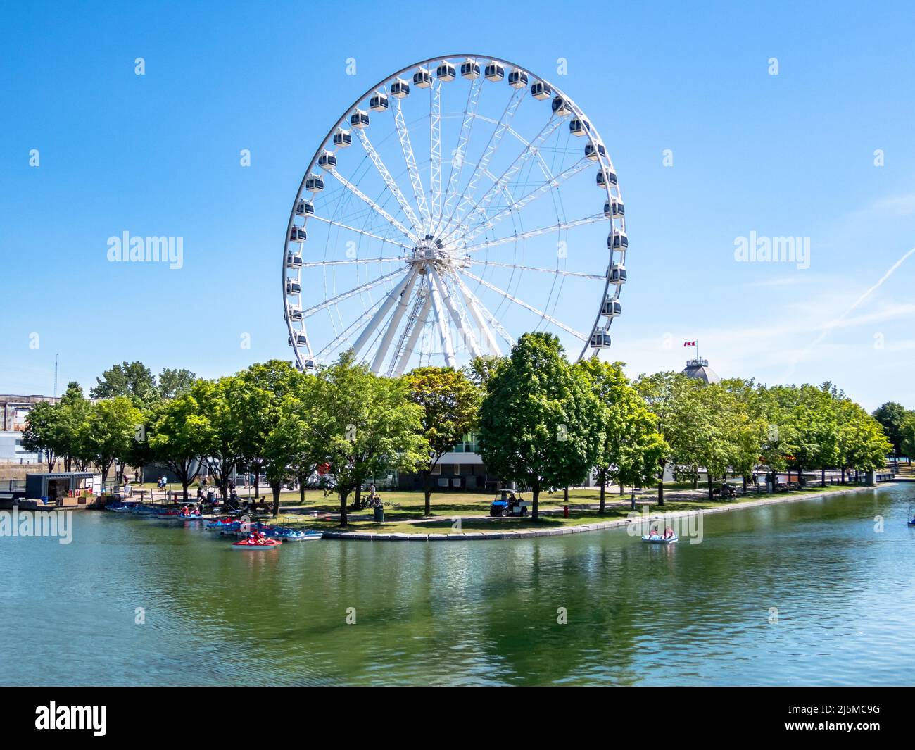 Montreal Ferris wheel in the Old port. La Grande Roue de Montreal