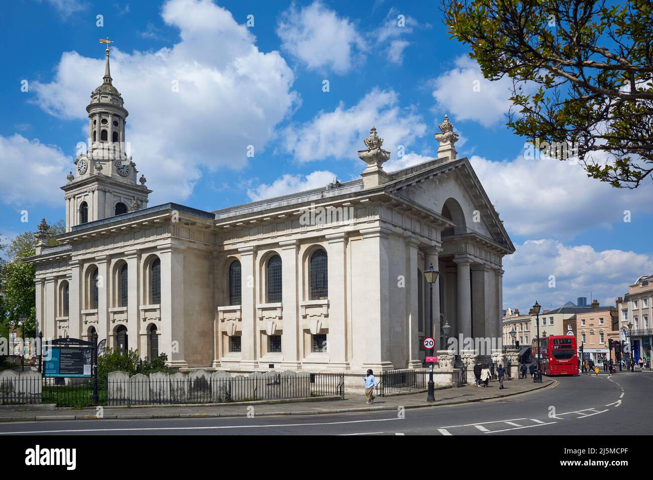 The 18th century church of St Alfege at Greenwich, South East London UK, built to the designs of Nicolas Hawksmoor Stock Photo