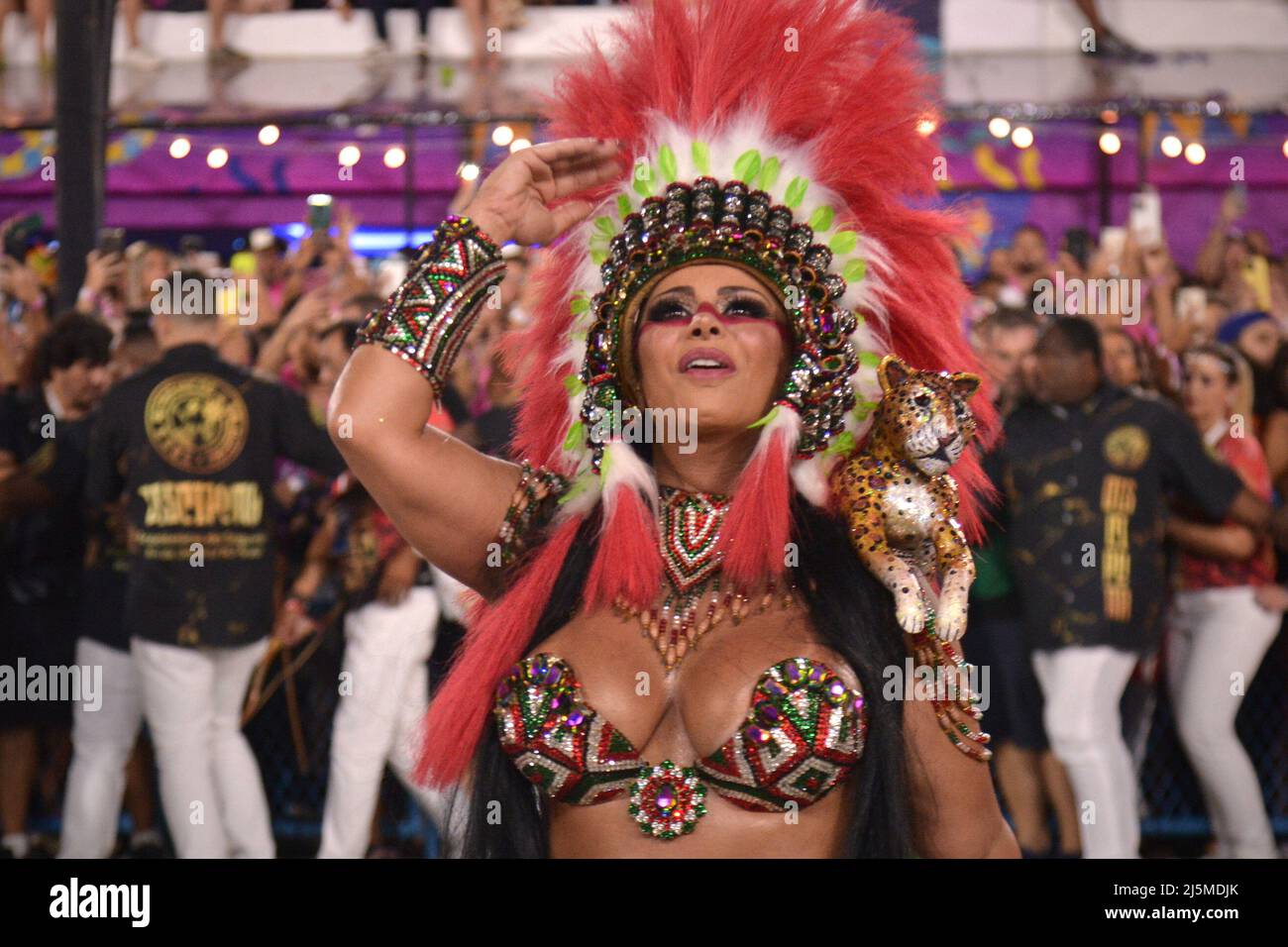 Rio de Janeiro, Rio de Janeiro, Brasil. 24th Apr, 2022. (INT) Rio de  Janeiro Carnival: Brazilian actress Viviane Araujo - Parade of the  Salgueiro samba school by the Special Group of Rio