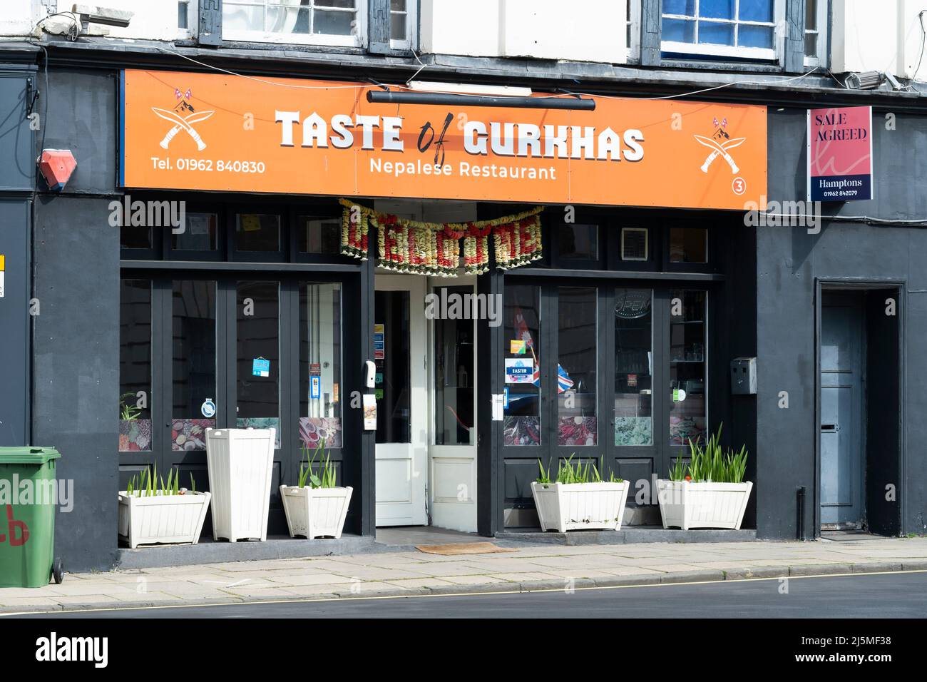 The Taste of Gurkhas, a Nepalese restaurant on Eastgate Street in WInchester town centre. England Stock Photo