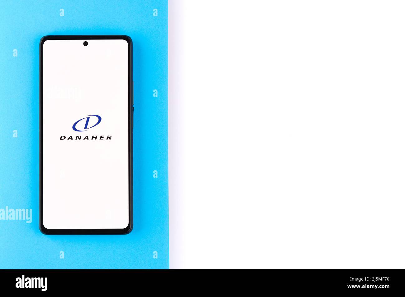 West Bangal, India - April 20, 2022 : Danaher Corporation logo on phone screen stock image. Stock Photo