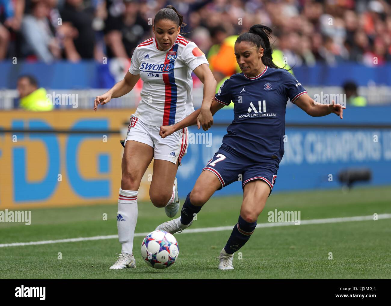 Lyon France 24th April 2022 Sakina Karchaoui Of PSG Challenges Lyon France 24th April 2022 Sakina Karchaoui Of PSG Challenges