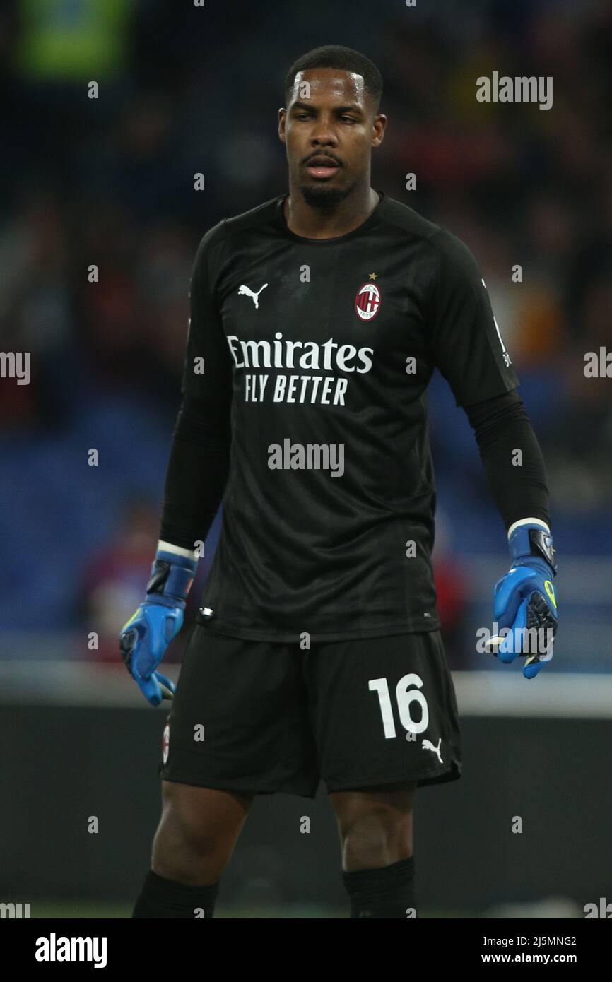 Rome, Italy. 24th Apr, 2022. ROME, Italy - 24.04.2022: in action during the Italian Serie A football match between SS LAZIO VS AC MILAN at Olympic stadium in Rome. Credit: Independent Photo Agency/Alamy Live News Stock Photo