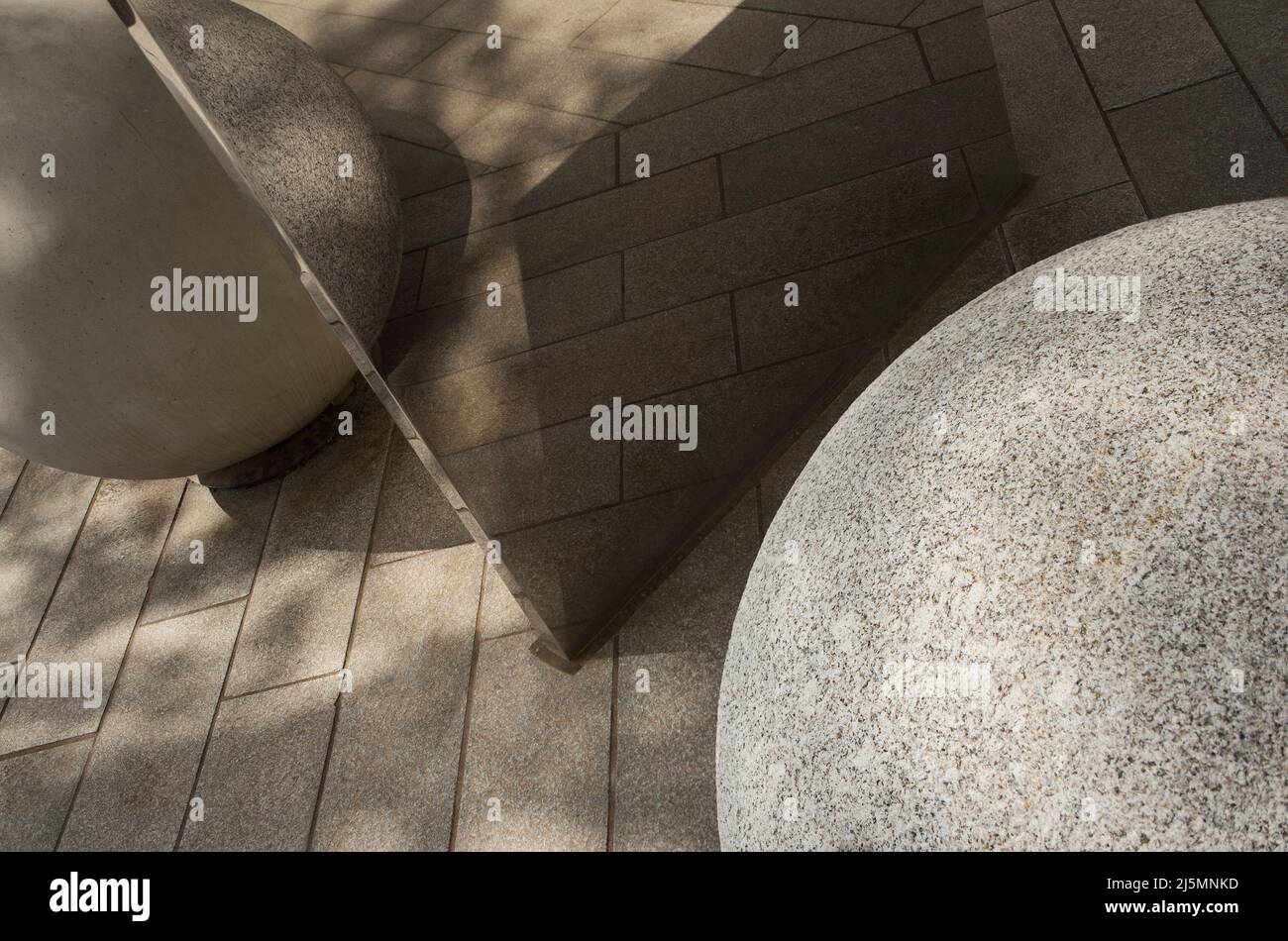 Modern art / public sculpture: Ecliptical Spheres by James Hopkins. Stock Photo