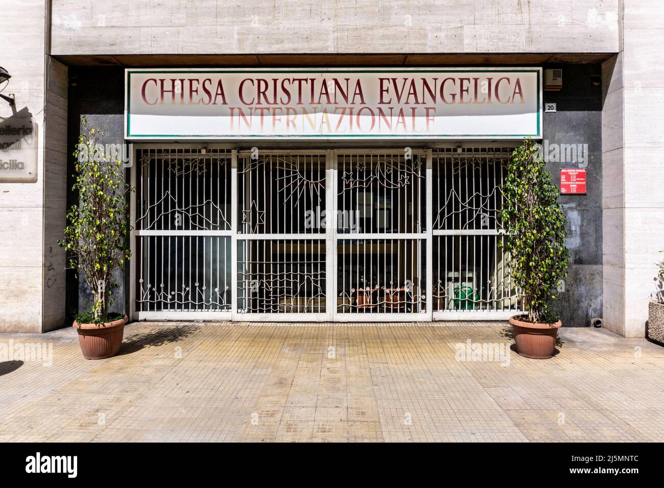 An International Evangelical Christian Church in Palermo, Sicily, Italy. Stock Photo