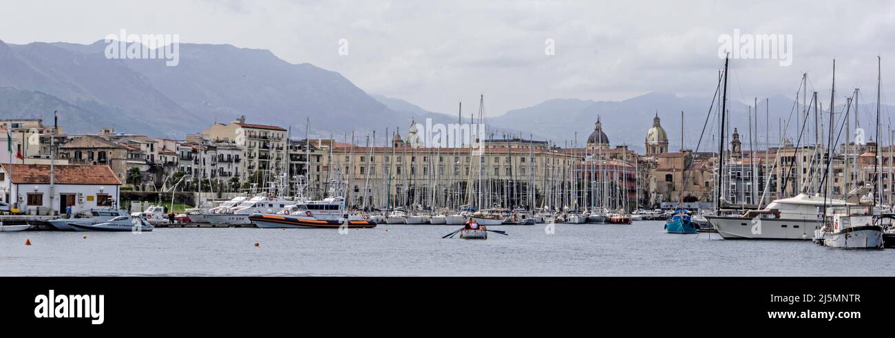The yachting marina section of the Port of Palermo, Sicily, Italy. Stock Photo