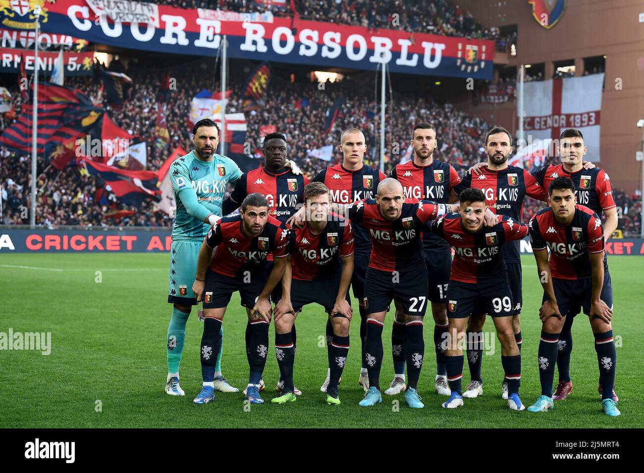 Genoa, Italy. 30 April 2022. Manolo Portanova of Genoa CFC in action during  the Serie A football match between UC Sampdoria and Genoa CFC. Credit:  Nicolò Campo/Alamy Live News Stock Photo - Alamy