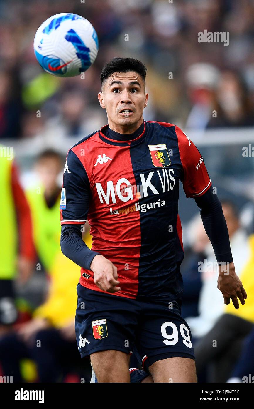 Genoa, Italy. 24 April 2022. Pablo Galdames of Genoa CFC in action