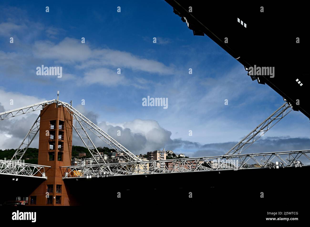 Genoa, Italy. 24 April 2022. General view of Luigi Ferraris stadium also known as Marassi is seen prior to the Serie A football match between Genoa CFC and Cagliari Calcio. Credit: Nicolò Campo/Alamy Live News Stock Photo