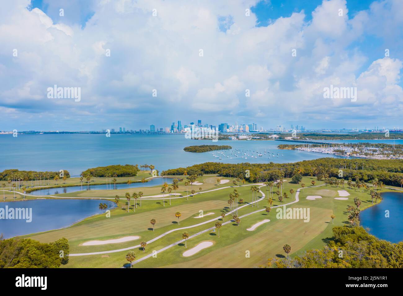 Bayfront golf course in Key Biscayne Floria Stock Photo