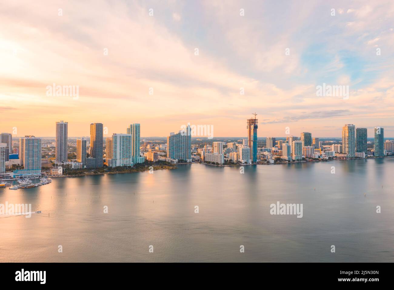Panoramic view of Edgewater Miami in Florida Stock Photo