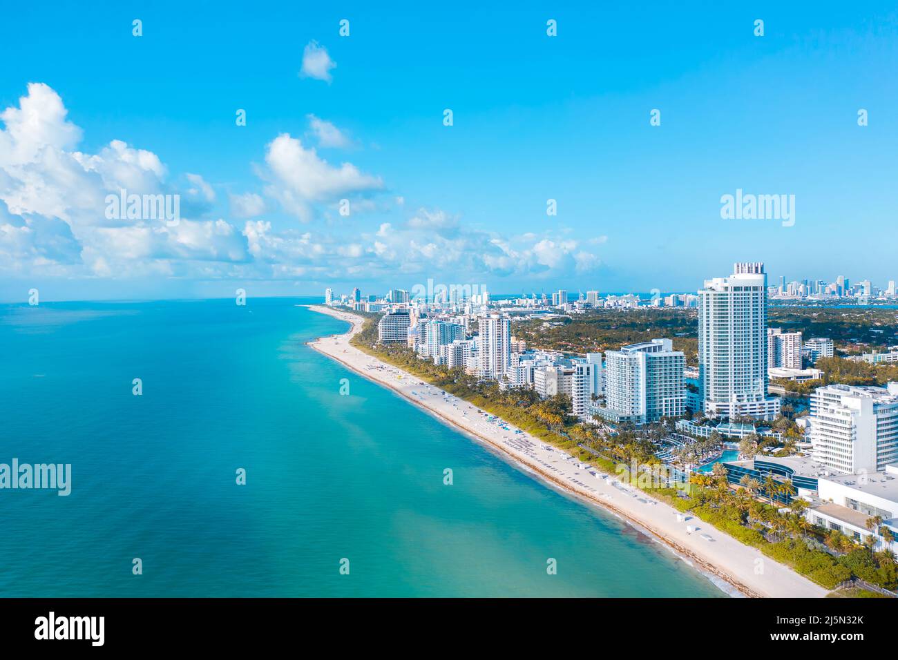 Panoramic view of South Beach in Miami Beach, Florida Stock Photo