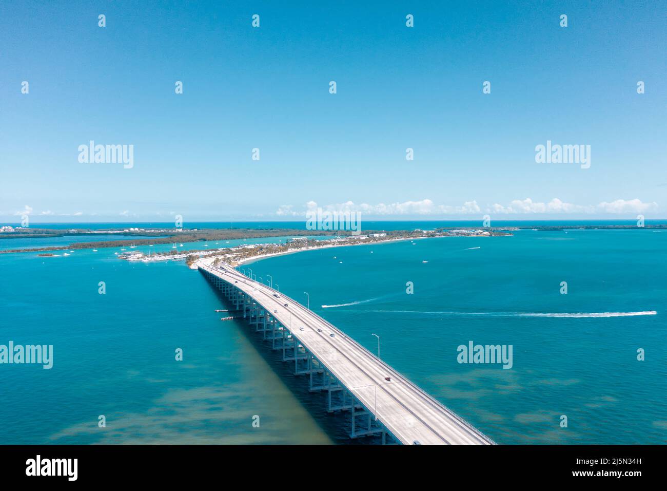 Road to Key Biscayne in Miami, Florida Stock Photo