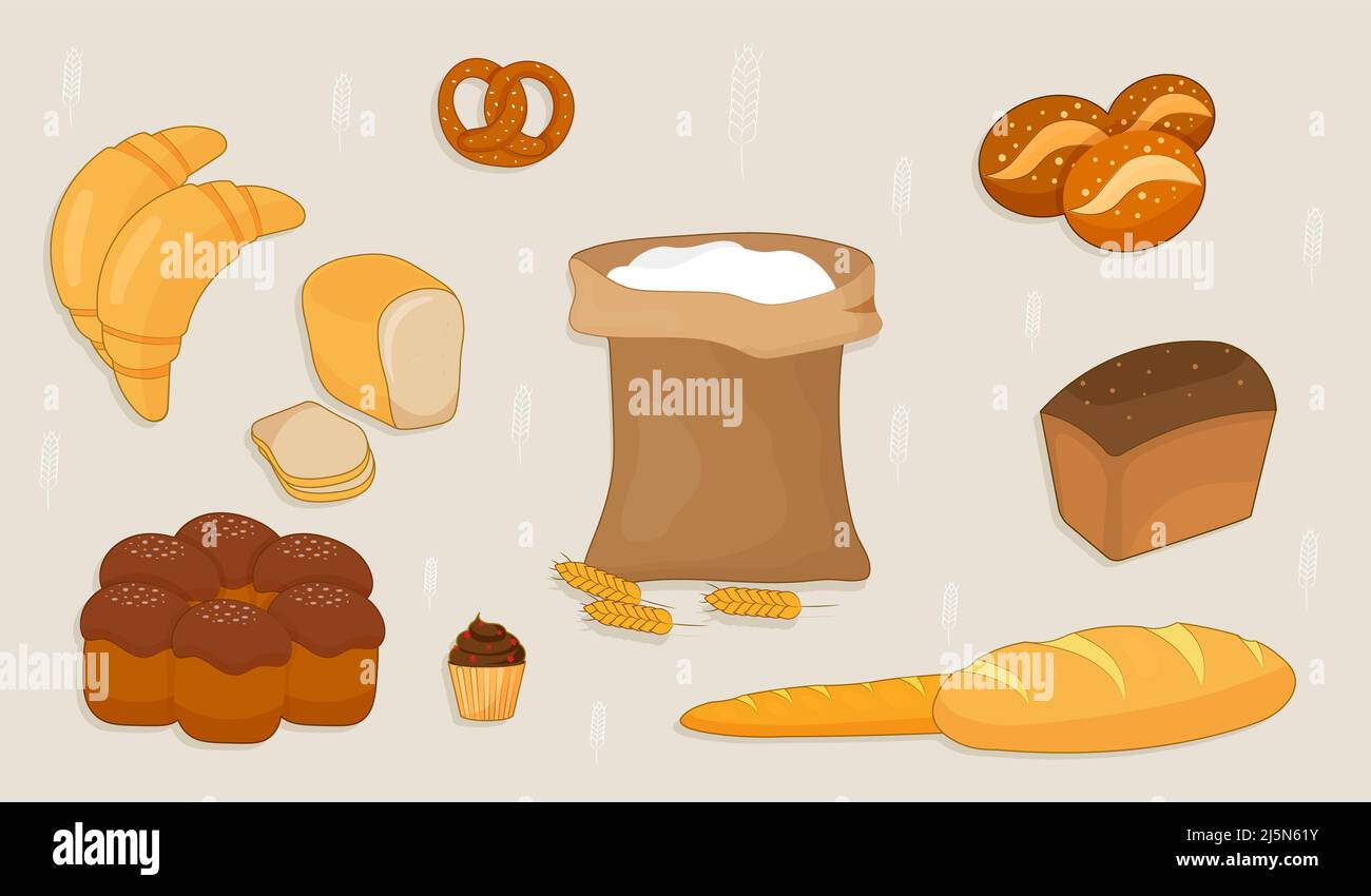 Bakery Products set Stock Vector Image & Art - Alamy