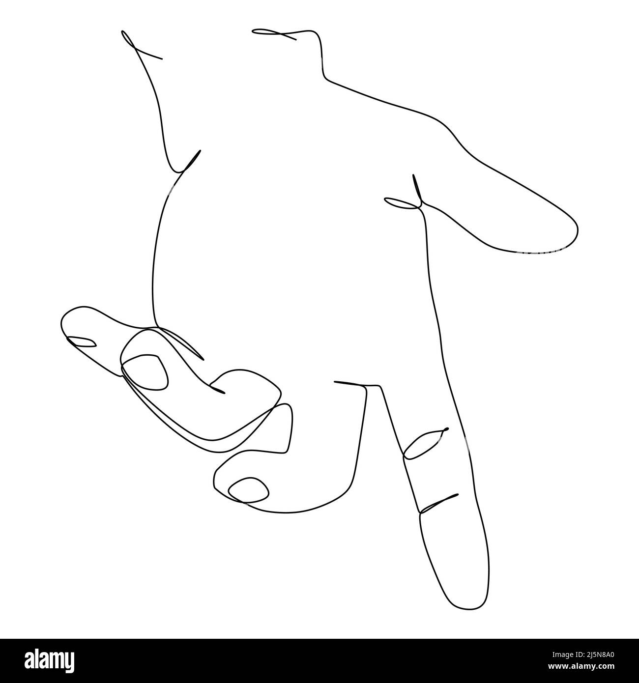 offering help continuous line draw design vector illustration. Sign and symbol of hand gestures. Single continuous drawing line. Hand drawn style art Stock Vector