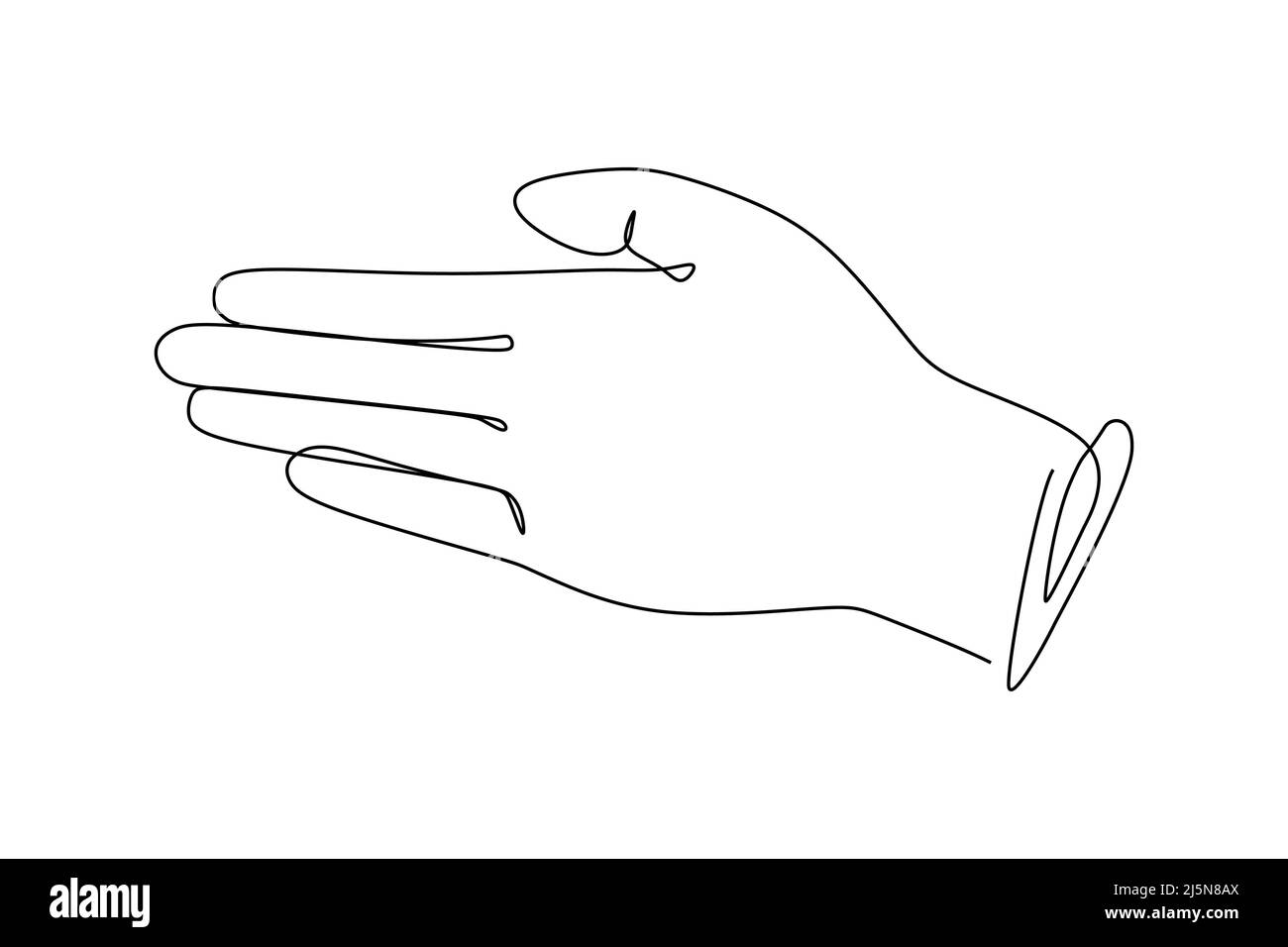 Wrist Palm gesture. Different position of the fingers. Sign and symbol of hand gestures. Single continuous drawing line. Hand drawn style art doodle Stock Vector