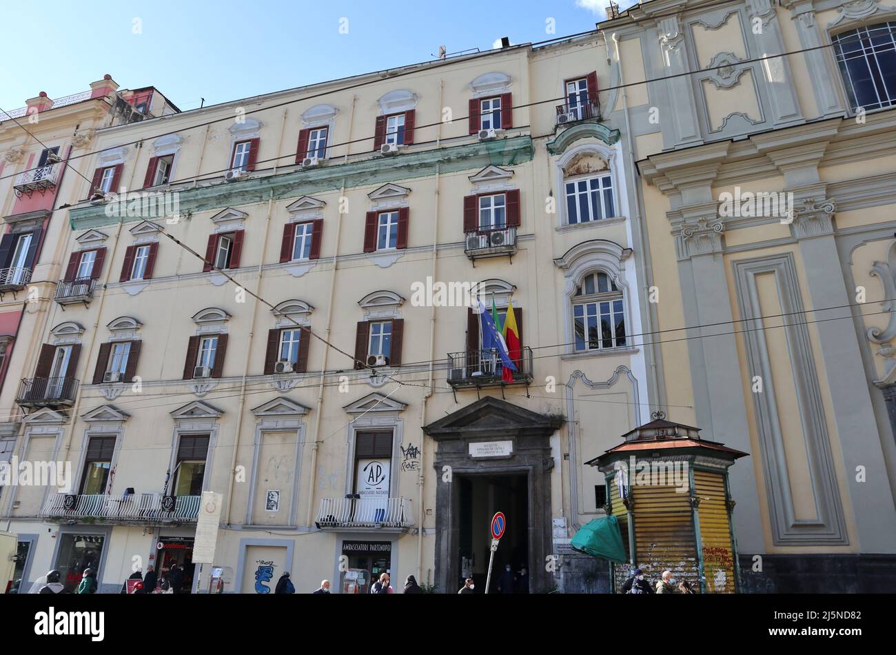 Napoli - Istituto pei Giovani Ciechi in Piazza Dante Stock Photo