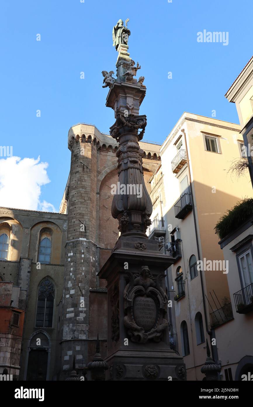 Napoli - Obelisco di San Gennaro Stock Photo
