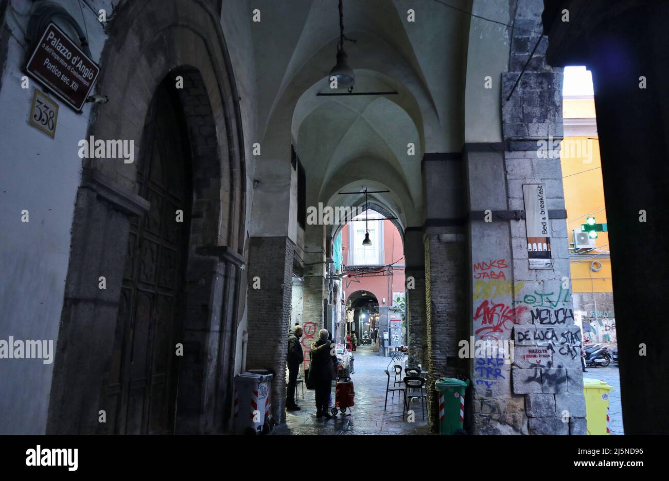 Napoli - Portico di Palazzo D'Angiò Stock Photo