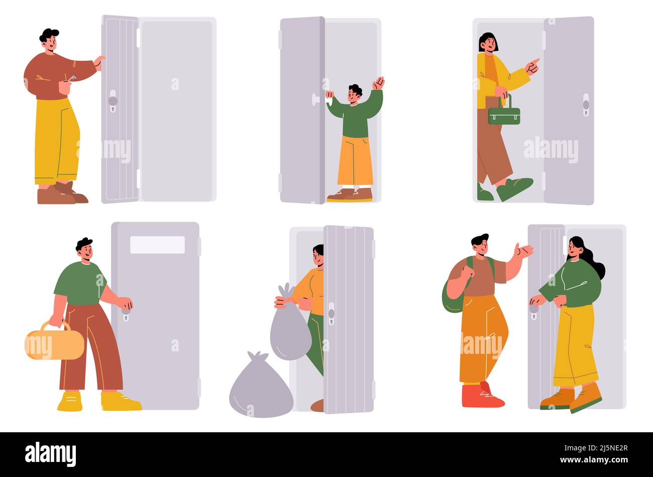 Woman door open entering flat Cut Out Stock Images & Pictures Alamy