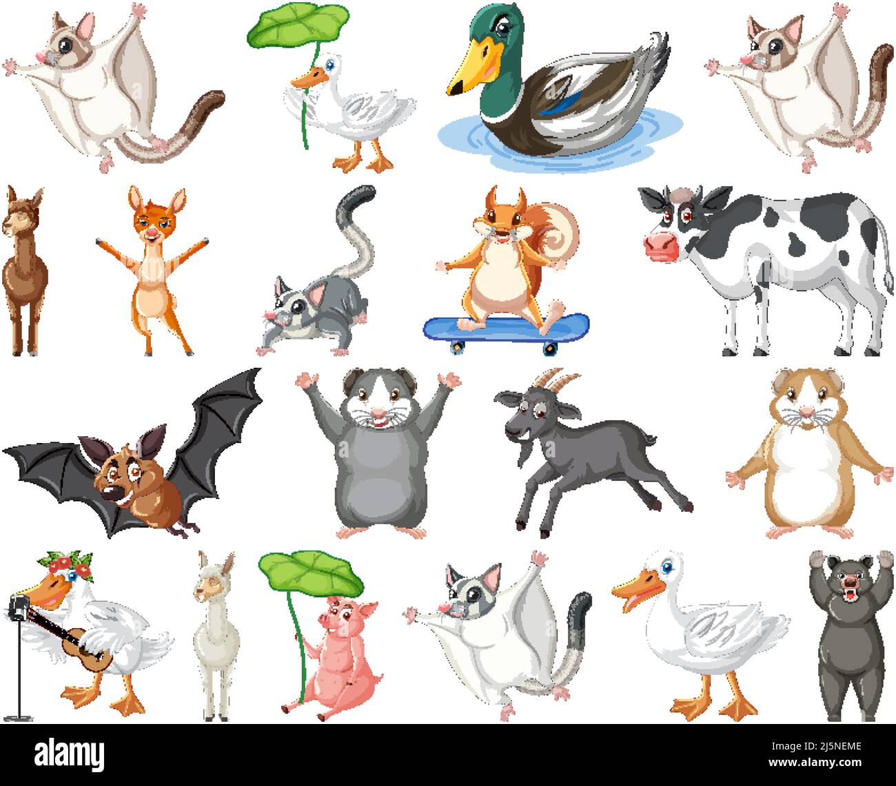 Set of different kinds of animals illustration Stock Vector Image & Art -  Alamy