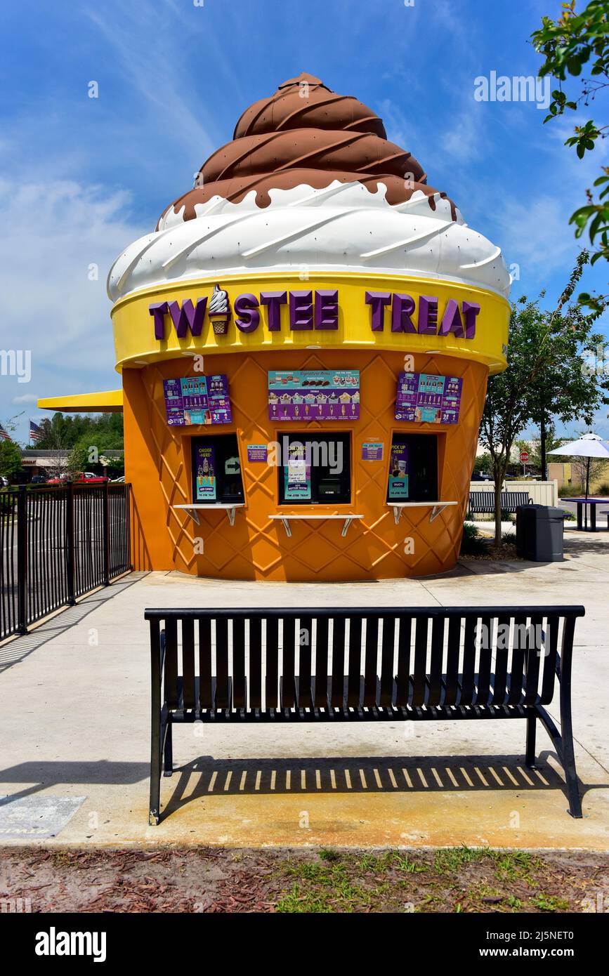 Twisty Treat Ice Cream Shop in West Florida Stock Photo