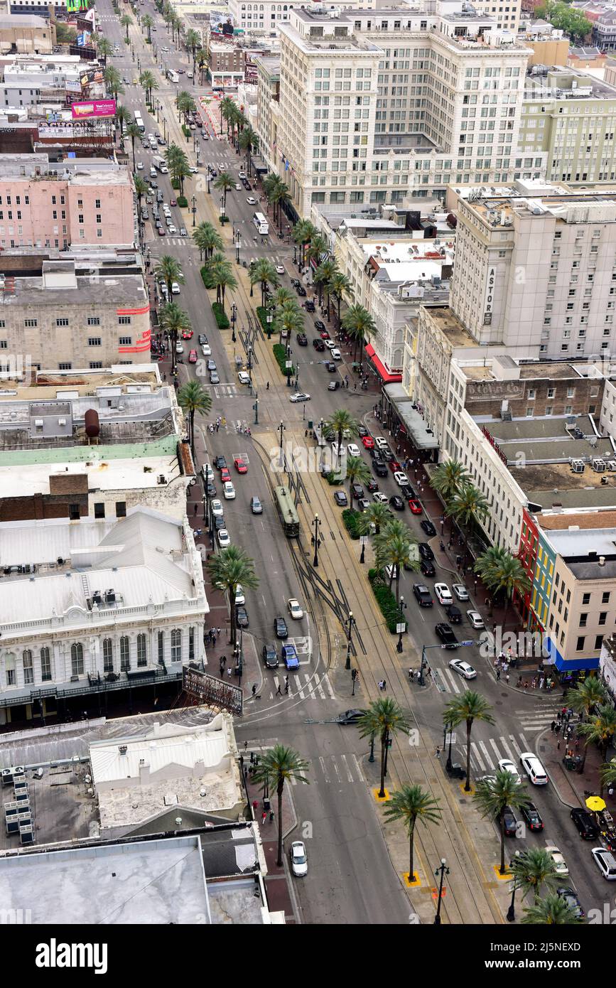 Aerial View of Canal Street, New Orleans, Louisiana Stock Photo Alamy
