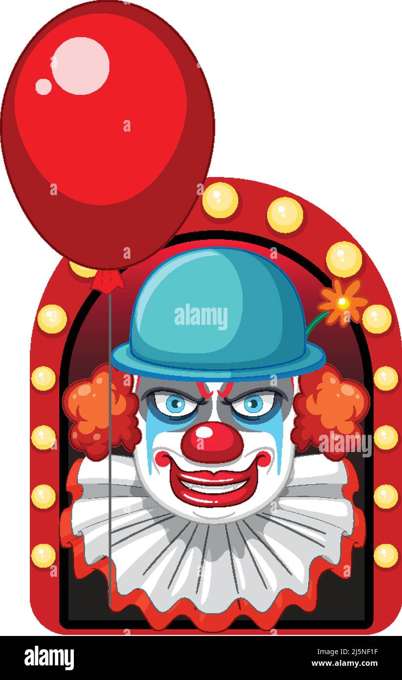 Clown holding balloon cartoon character illustration Stock Vector Image ...