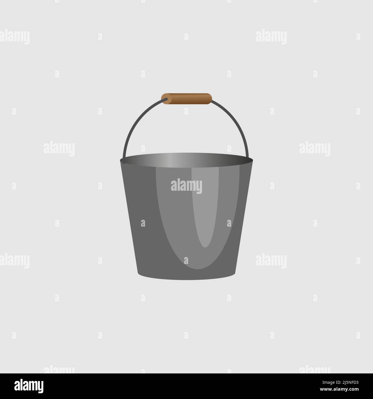 Tin Bucket icon, flat style. - Vector Stock Vector