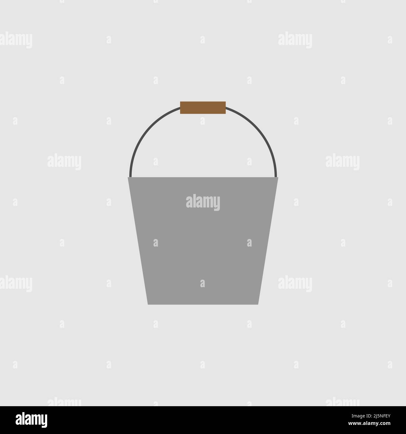 Tin Bucket icon, flat style. - Vector Stock Vector
