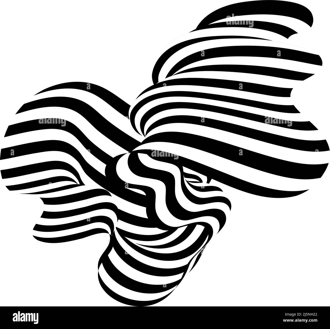 Abstract black and white stripe. Liquify Wave Line. Perspective Smooth