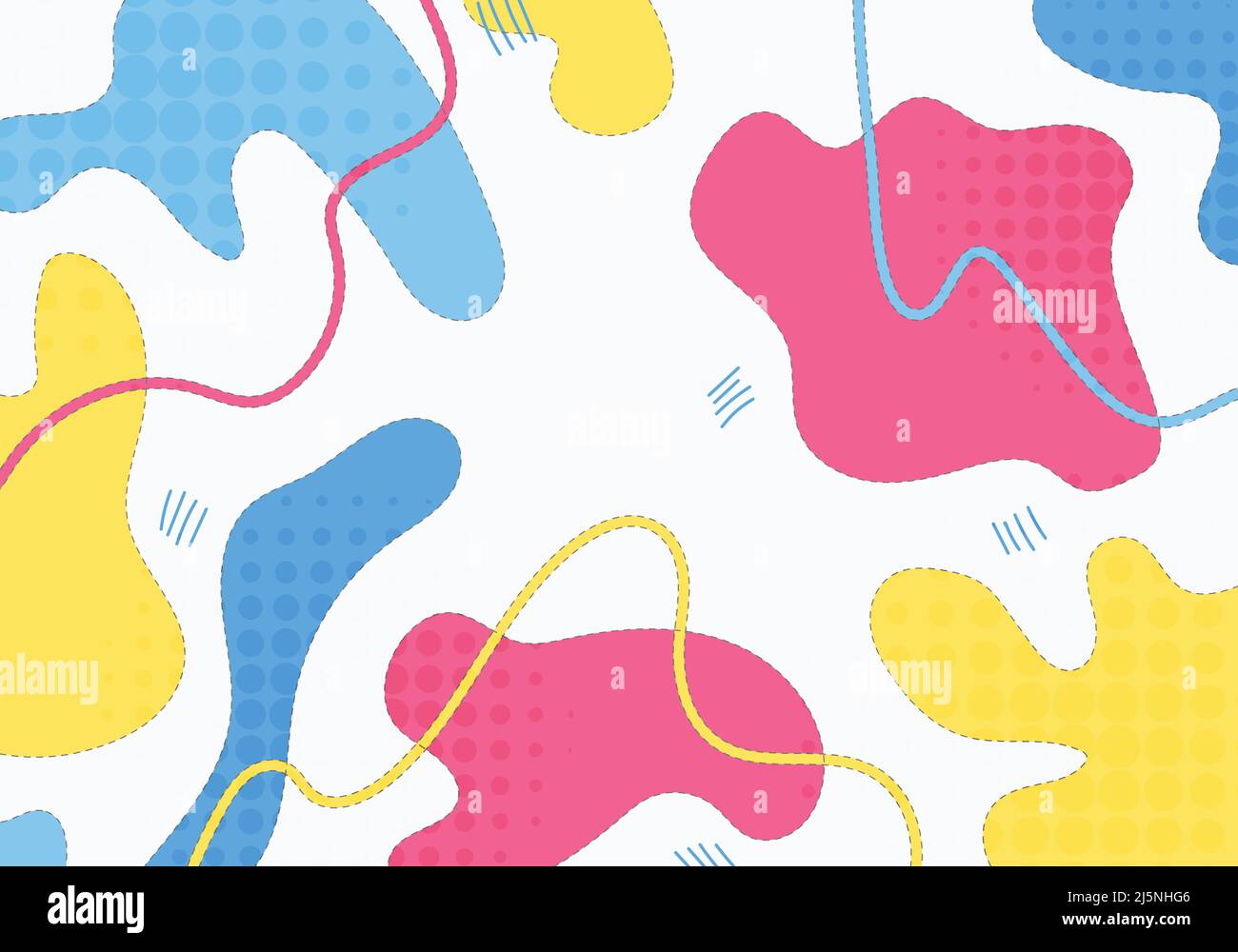 Abstract minimal doodle colorful style of shapes design template. Cover style of artwork background. Illustration vector Stock Vector