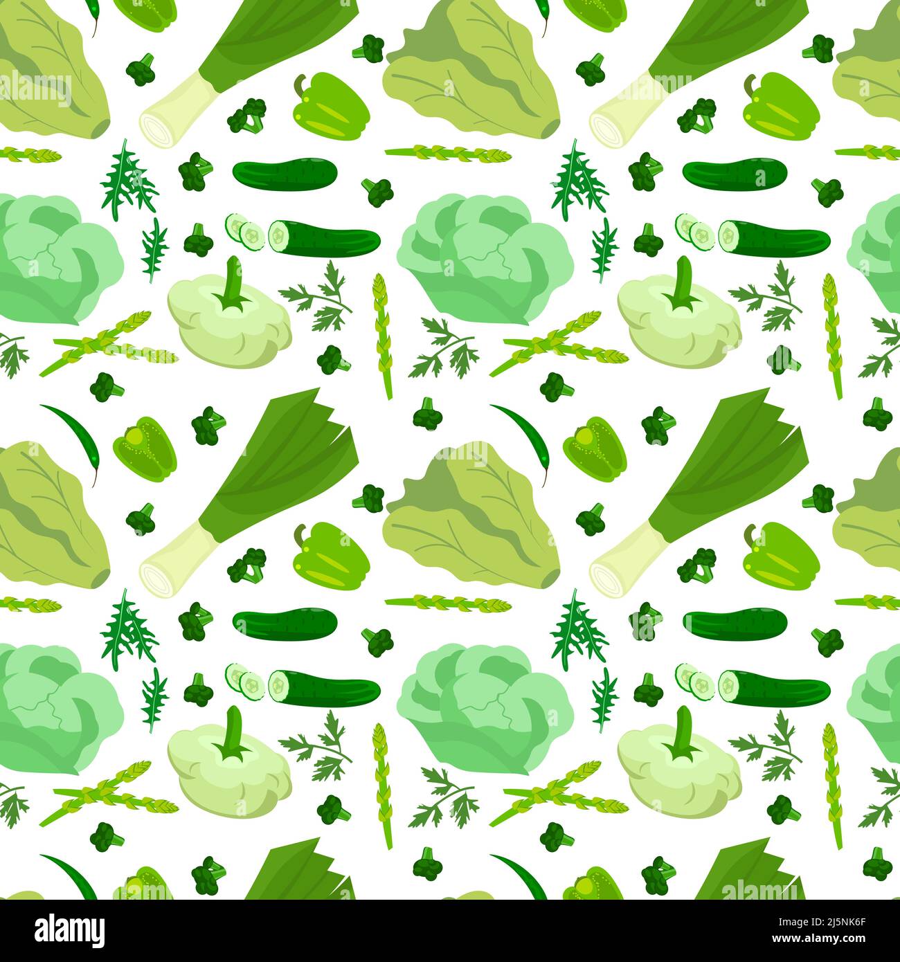 Food background and green vegetables seamless pattern Stock Vector ...