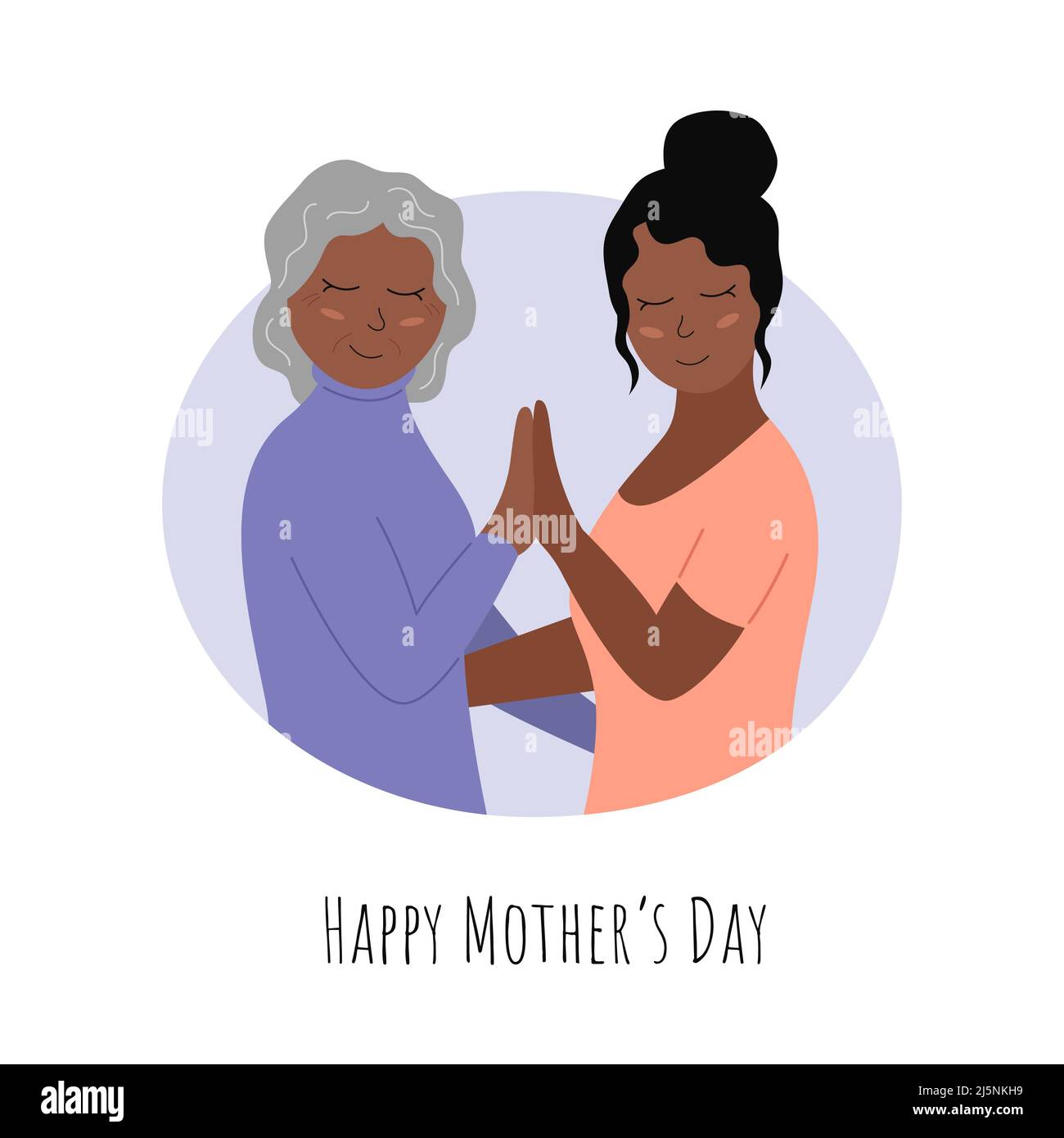 Mothers Day celebration. Happy elderly african american woman and ...