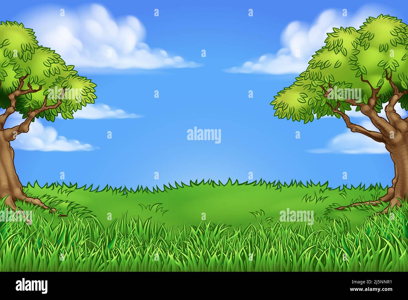 Grass Field Park Background With Trees Landscape Stock Vector Image & Art -  Alamy