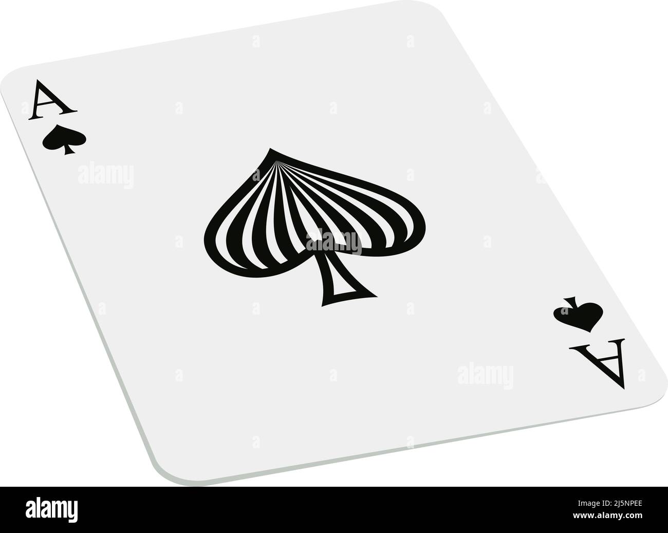 Ace of spades Play Card vector in perspective design. White isolated background. Logo