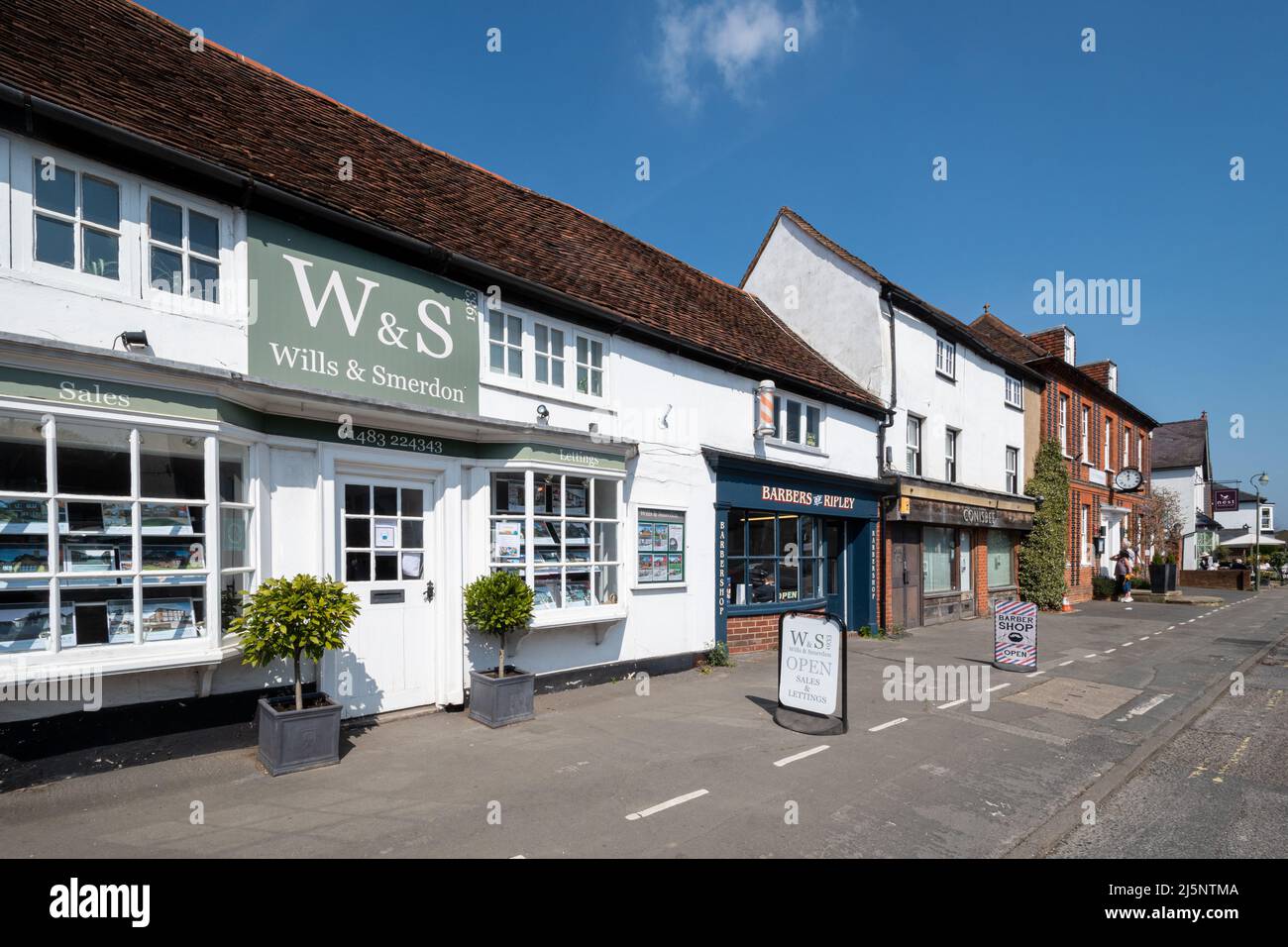 View of Ripley village High Street, a Surrey village, England, UK Stock