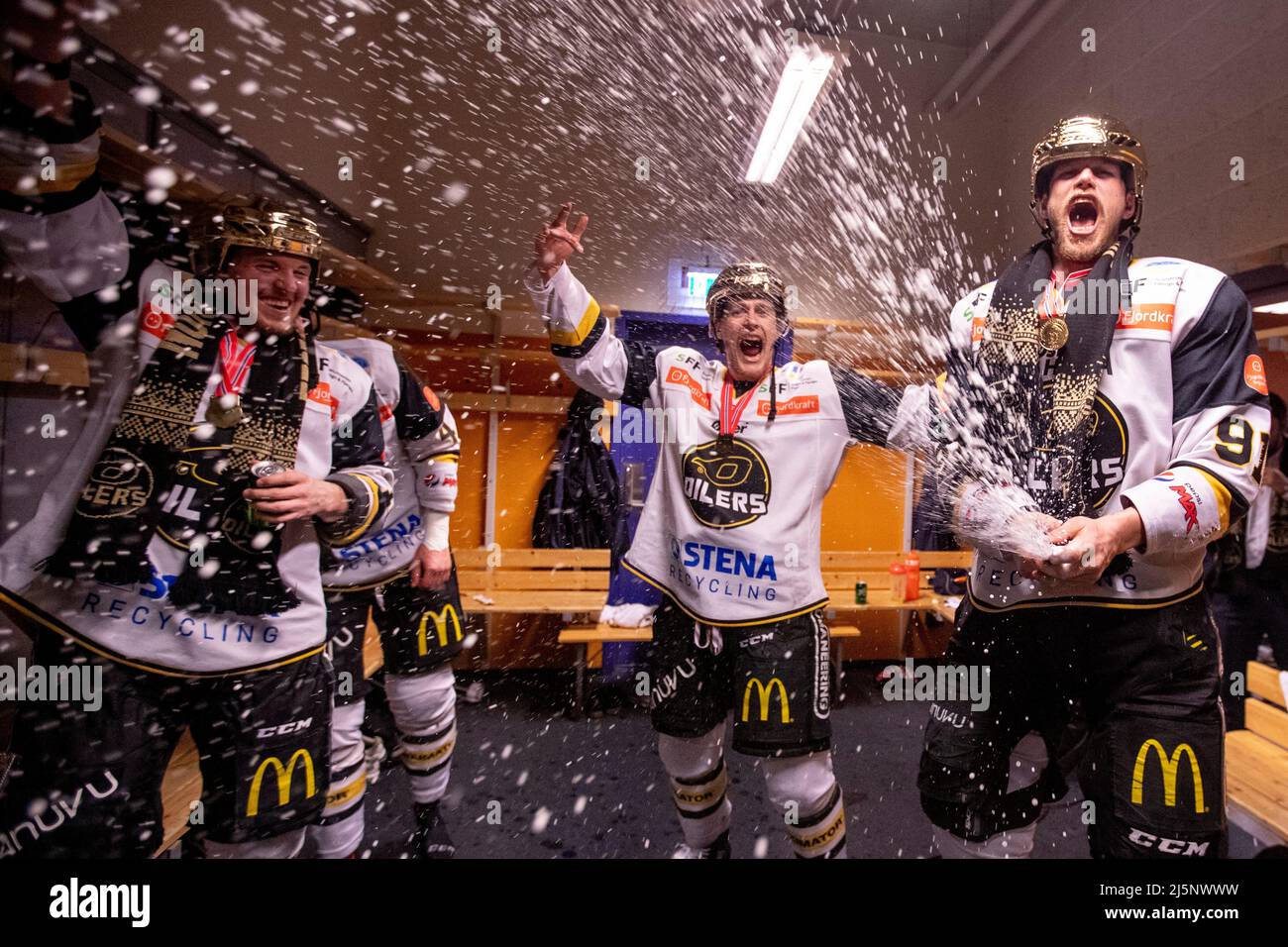 Hamar 20220424.Stavanger Oilers became Norwegian champions in ice hockey  after the match with Storhamar at CC Amfi in Hamar. Photo: Javad Parsa /  NTB Stock Photo - Alamy