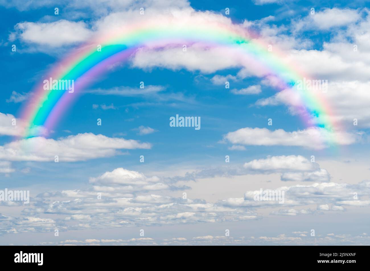 beautiful sky with colorful rainbow. Stunning