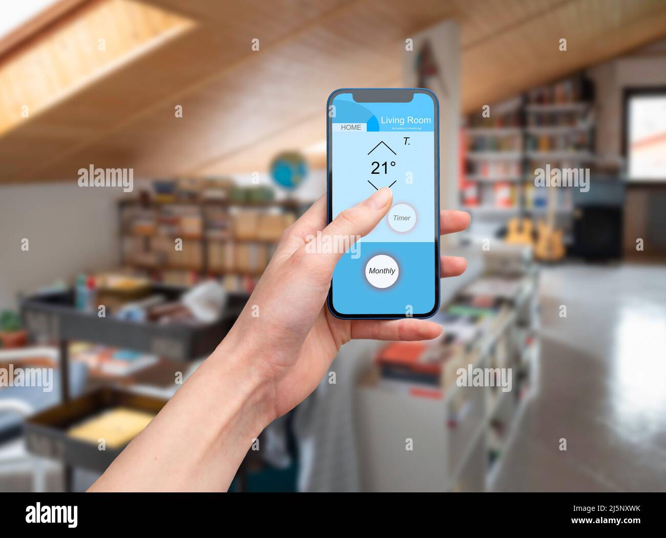 Domitica app for home smart technology Stock Photo