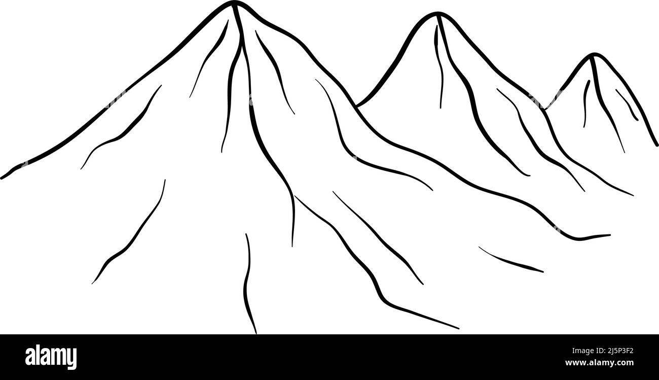 Mountain outline icon design ilustration template vector Stock Vector