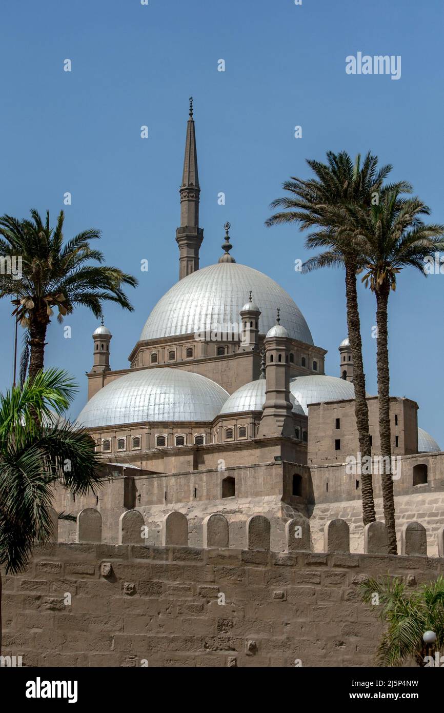 The Mosque of Muhammad Ali at the Cairo Citadel (Citadel of Salah Al-Din) in Cairo, Egypt. It is a medieval Islamic fortification on Mokattam Hill. Stock Photo