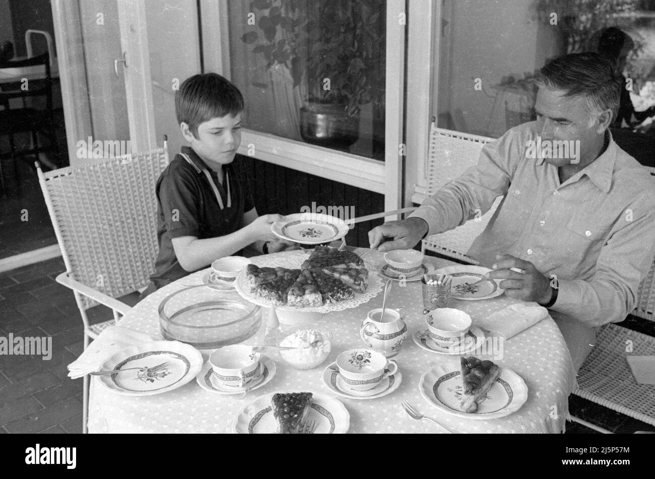 Fuchsberger family Joachim Fuchsberger and son Thomas in their house