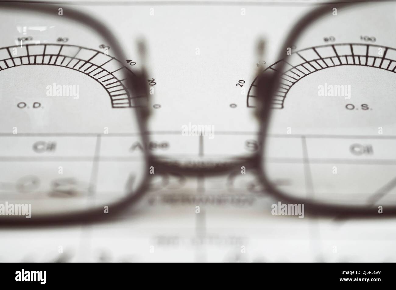 eyeglasses on medical prescription with parameters Stock Photo Alamy