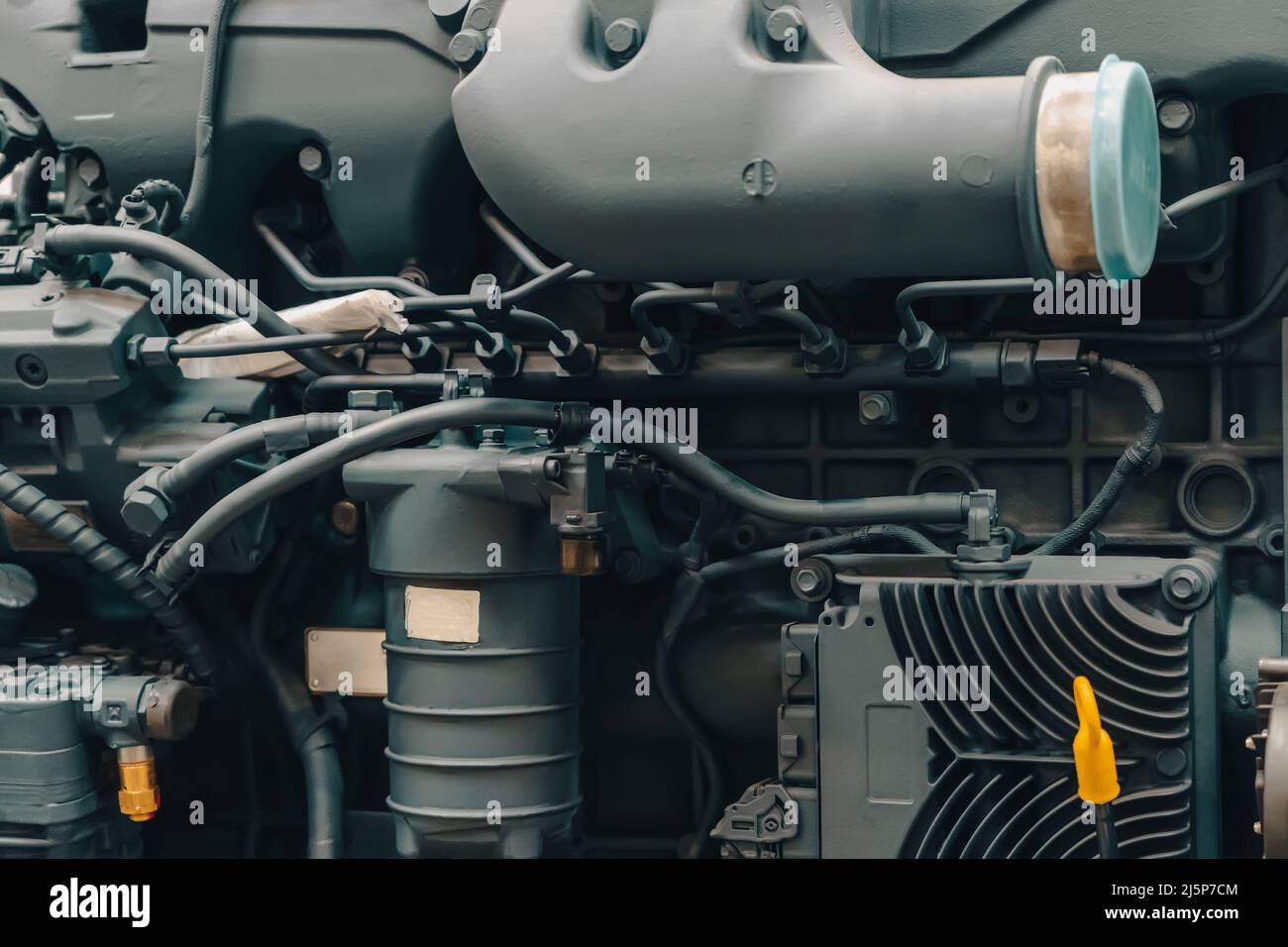 Diesel engine motor of tractor or combine harvester in industrial