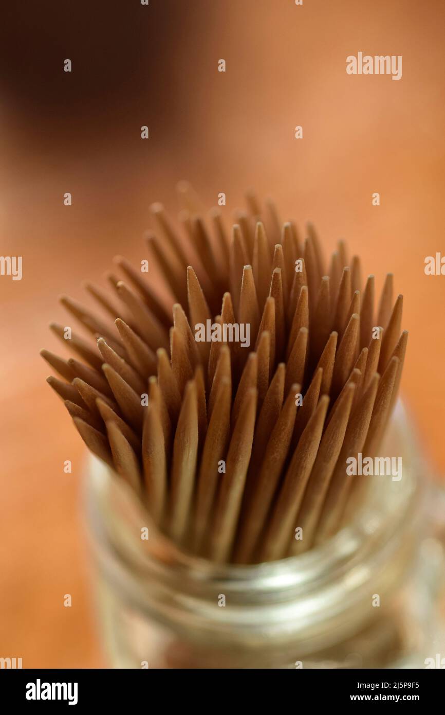 jar of toothpicks Stock Photo Alamy