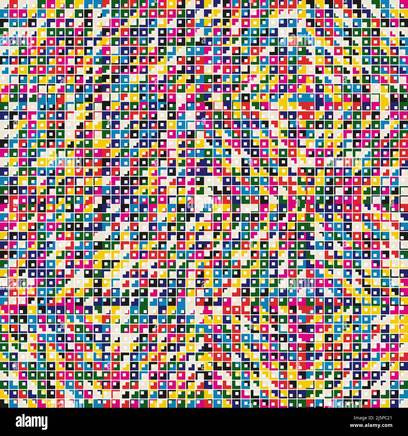 Modern mosaic pattern art made with abstract geometric shapes and