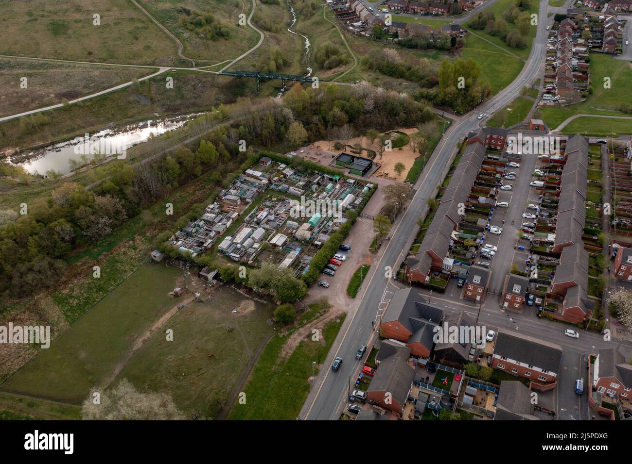 BBC Tv Diy SOS  Created this Community Space costing around £400k in 2020, Aerial Drone View Stock Photo